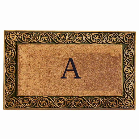 Calloway Mills Monogram Door Mat, Gold, Black, Natural, 18 in W x 30 in L 10001GOLDA